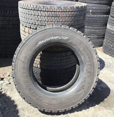 Light truck and van tyres stacked in the yard