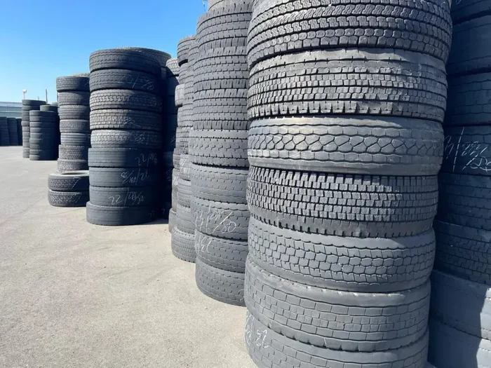 Rows of sorted stock ready for container loading.